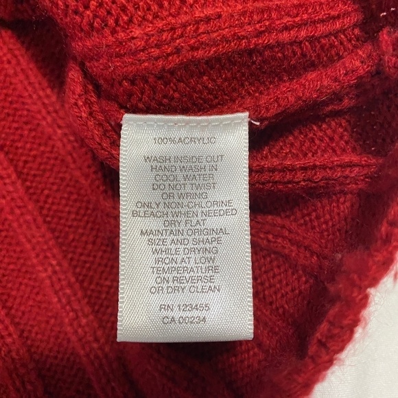 Lord & Taylor Long Sleeve Women's Red Turtleneck Ribbed Sweater Size Small‎ - Picture 4 of 8